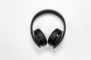 Black Wireless Headphones on White Surface