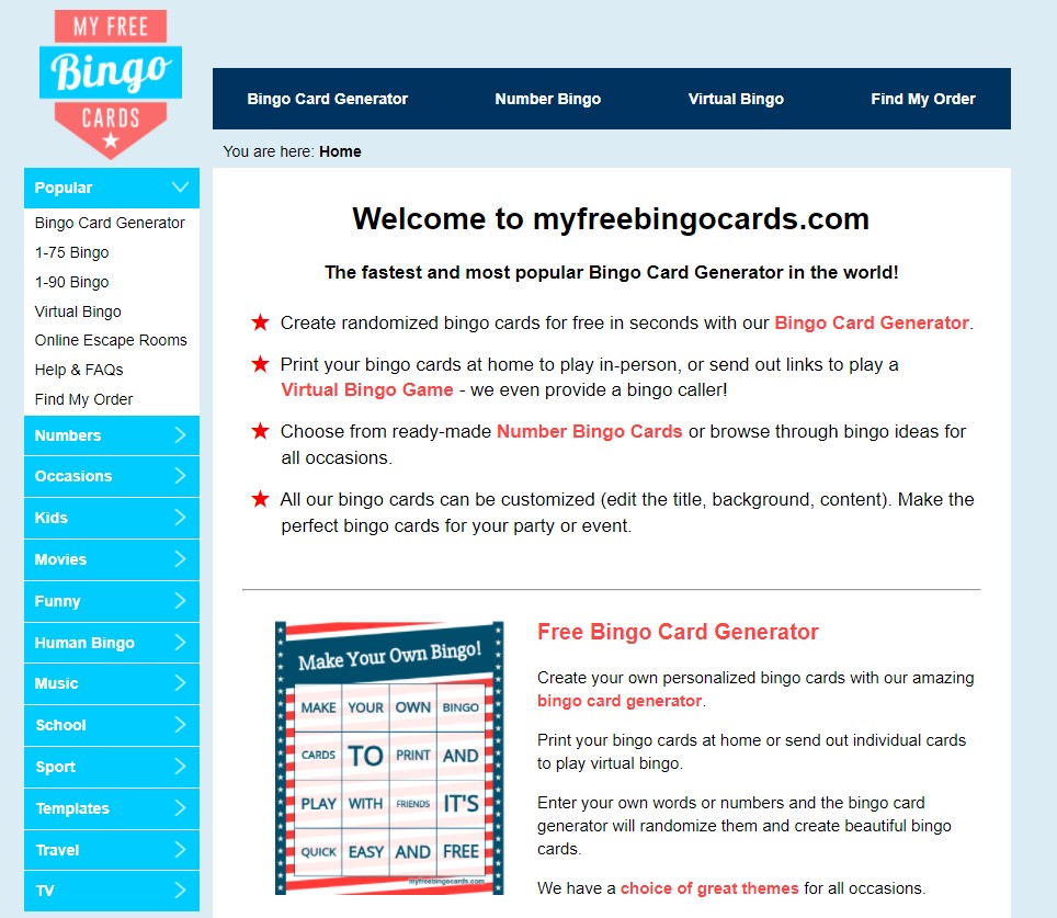 myfreebingocards freebingocards - digbi